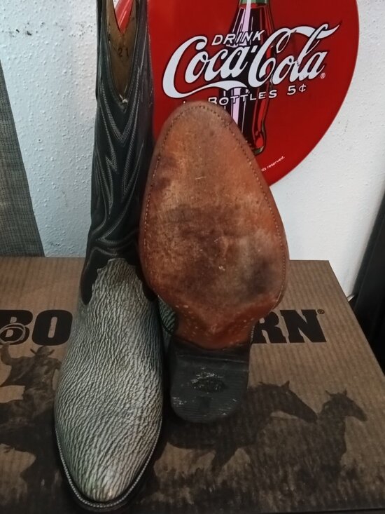 Pecos Bill Exotic Shark Boots, Size 12D main image 4